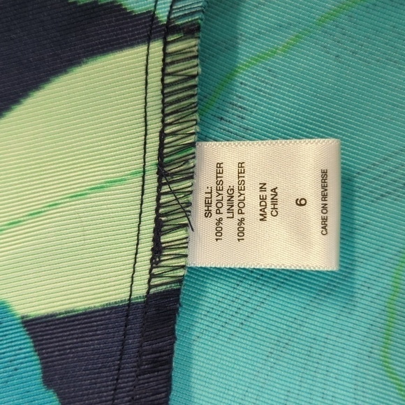 New York & Co Floral Tropical Off Shoulder Dress Blue Green 6 party summer - Picture 8 of 9